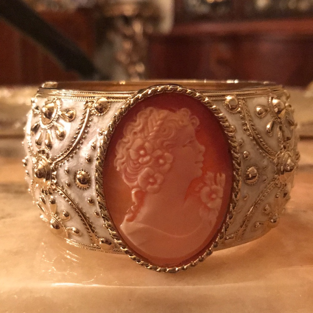AMEDEO NYC HSN Cameo Enamel Cuff Bracelet